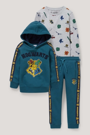 Dark Turquoise C&A Harry Potter Set, Long Sleeve And Joggers Boys' Trousers | WBPHT-7056