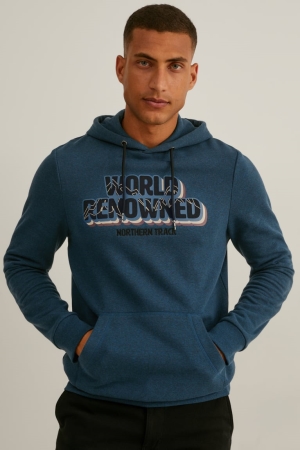 Dark Turquoise C&A Recycled Men's Sweatshirts | UNIFD-9087