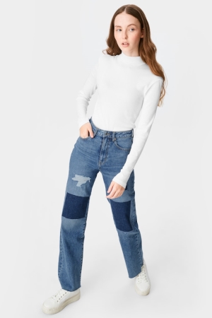 Denim Blue C&A Clockhouse Relaxed Women's Jeans | VGWAP-9467