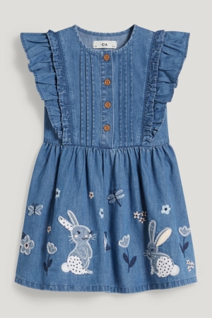 Denim Blue C&A Denim Girls' Dress | YMWXB-0492