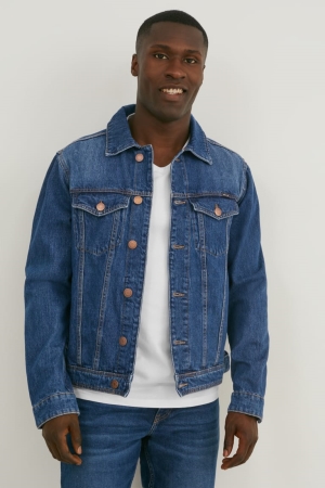 Denim Blue C&A Denim Men's Jackets | AHTVS-7241