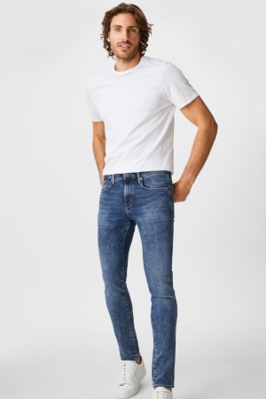 Denim Blue C&A Skinny Lycra® Men's Jeans | FPHCG-1437