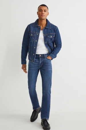 Denim Blue C&A Slim Lycra® Men's Jeans | WLVNI-6387