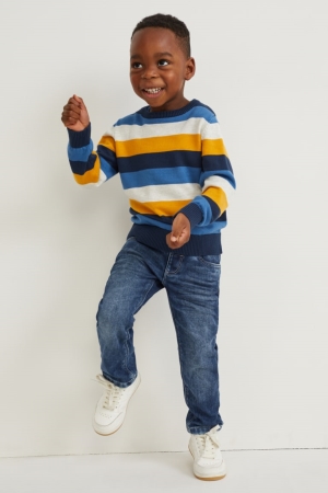 Denim Blue C&A Slim Thermal Boys' Trousers | EPUNY-3908