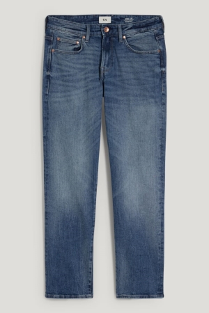 Denim Blue C&A Straight Men's Jeans | UBTCO-8567