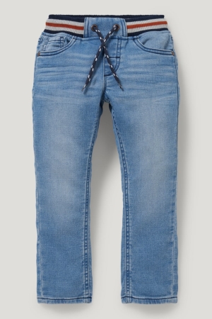 Denim Blue C&A Straight Organic Cotton Lycra® Boys' Jeans | AMCKP-8657