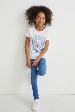 Denim Blue C&A Super Skinny Girls' Jeans | LCUOG-5169