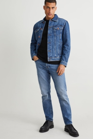 Denim Blue C&A Tapered Lycra® Men's Jeans | MIKQL-8912