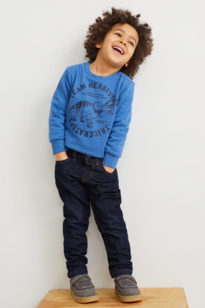 Denim Dark Blue C&A Multipack Of 2 Slim Thermal Boys' Trousers | NVRKL-7159