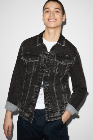 Denim Dark Gray C&A Denim Men's Jackets | FWSNH-8462