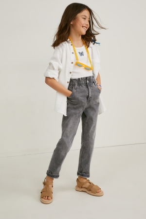 Denim Gray C&A Regular Girls' Jeans | QZJAB-6853