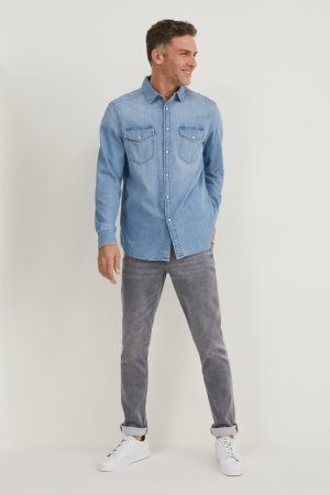 Denim Gray C&A Skinny Flex Jog Denim Recycled Men's Jeans | TDRFH-6298