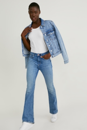 Denim Light Blue C&A Bootcut High Waist Women's Jeans | PUNCT-3429