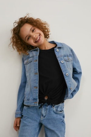 Denim Light Blue C&A Denim Girls' Jackets | PRJAF-1836