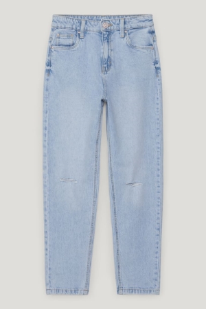 Denim Light Blue C&A Relaxed Girls' Jeans | ALWBY-8521