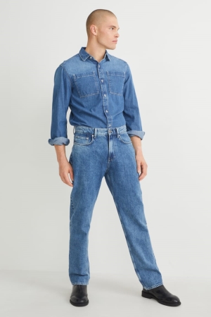 Denim Light Blue C&A Relaxed Men's Jeans | WAXEQ-9350