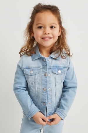 Denim Light Blue C&A Unicorn Denim Girls' Jackets | LZMXN-9480