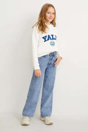 Denim Light Blue C&A Wide Leg Girls' Jeans | NYKOJ-9230