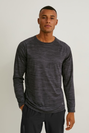 Gray / Black C&A Active Men's Top | TBQKP-7038