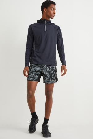 Gray / Black C&A Technical Men's Shorts | AXMUT-1645