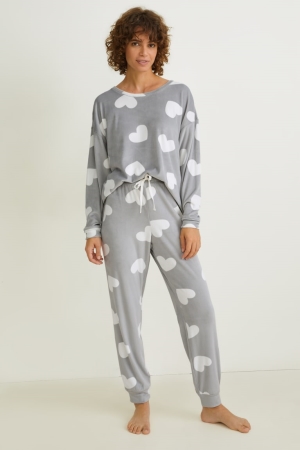 Gray C&A Pyjamas Patterned Women's Nightwear | KLFCA-4698