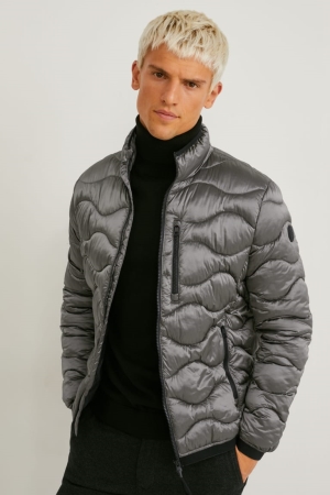 Gray C&A Quilted Recycled Men's Jackets | TISFB-5968