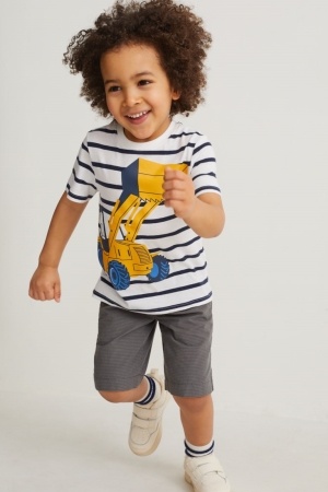 Gray C&A Shorts Boys' Trousers | NVIZM-7391