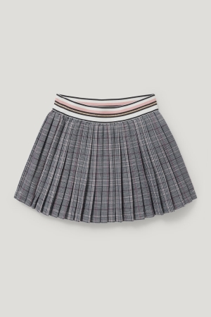 Gray Melange C&A Check Girls' Skirts | SQFUJ-8903