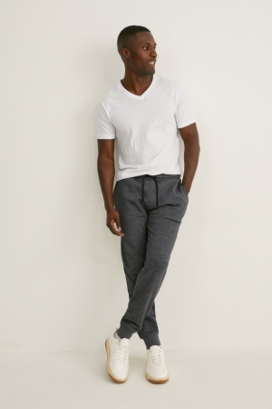 Gray Melange C&A Joggers Organic Cotton Men's Trousers | IJHSY-6524