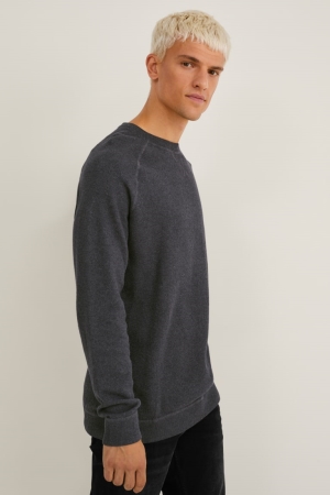 Gray Melange C&A Organic Cotton Men's Jumper | SRJYE-3619