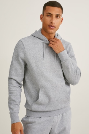 Gray Melange C&A With Organic Cotton Men's Sweatshirts | RJQLH-7543