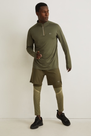 Green C&A Active Leggings Men's Trousers | KUWTV-1983