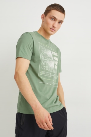 Green C&A Active Men's Top | FHZYG-7210