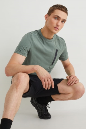 Green C&A Active Men's Top | IRWJK-7548