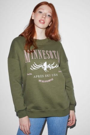 Green C&A Clockhouse Women's Sweatshirts | QTGIF-7648