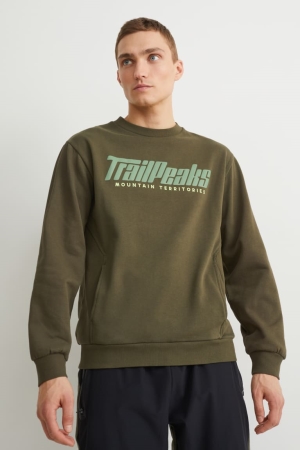 Green C&A Men's Sweatshirts | UIYFZ-2876