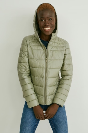 Green C&A Quilted Gilet Bionic-finish®eco- Recycled Women's Jackets | KVWUO-3457