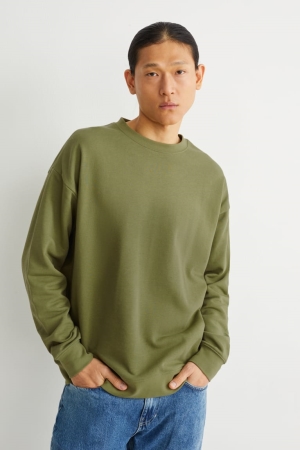 Green C&A With Organic Cotton Men's Sweatshirts | UBNML-5421