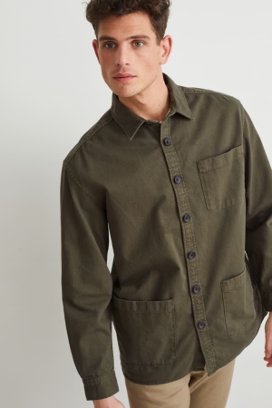 Khaki C&A Men's Shirts | SPVRN-4201