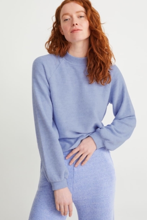 Light Blue C&A Basic Women's Sweatshirts | UHYSQ-0157