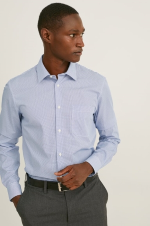 Light Blue C&A Business Regular Fit Kent Collar Extra-Sleeve s Men's Shirts | OYXHQ-8497