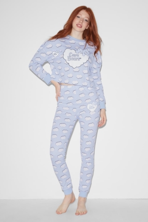 Light Blue C&A Clockhouse Pyjama Care Bears Women's Nightwear | MNYSH-8594