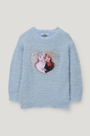 Light Blue C&A Frozen Shiny Girls' Jumper | FUBYT-6019