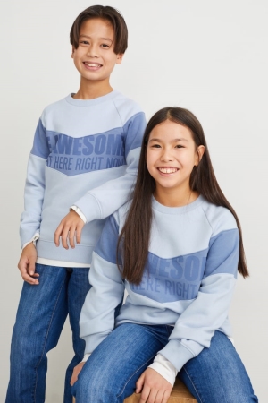 Light Blue C&A Genderneutral Recycled Girls' Sweatshirts | MITPC-3756