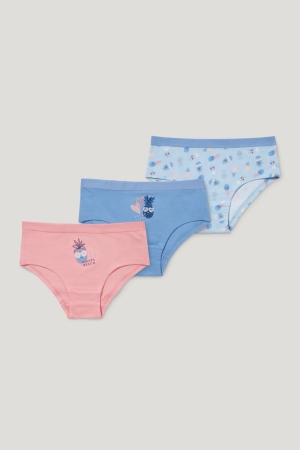 Light Blue C&A Multipack Of 3 Briefs Organic Cotton Girls' Underwear | EBUID-5124