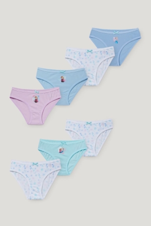 Light Blue C&A Multipack Of 7 Frozen Briefs Organic Cotton Girls' Underwear | HSKGY-7846