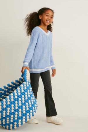 Light Blue C&A Recycled Girls' Jumper | DQJAI-6895