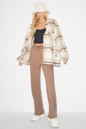 Light Brown C&A Clockhouse Sweat Palazzo Women's Trousers | FCMSV-5428