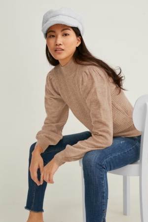 Light Brown C&A Shiny Women's Jumper | XRBSA-9810