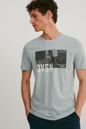 Light Gray C&A Men's T-shirts | SVFBR-7153